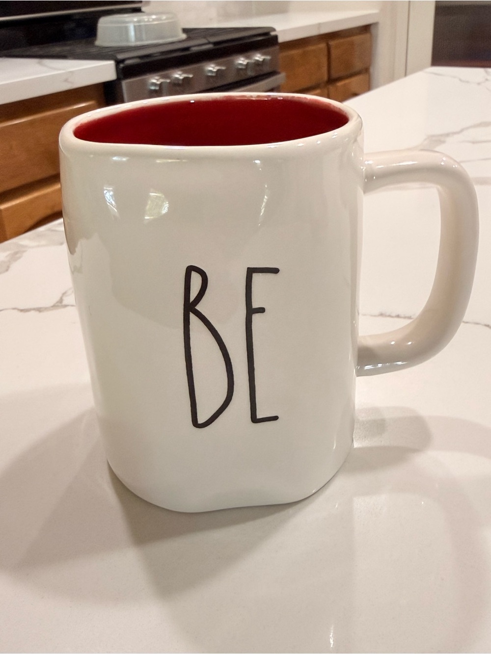 Rae Dunn "BE MINE" Double-Sided Mug with Red Interior